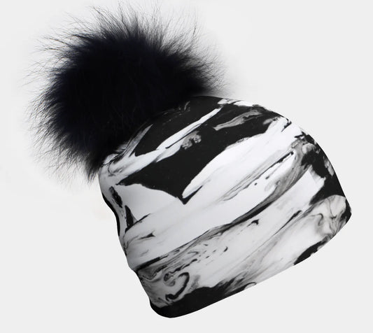 Tuque avec Pompon - B & W